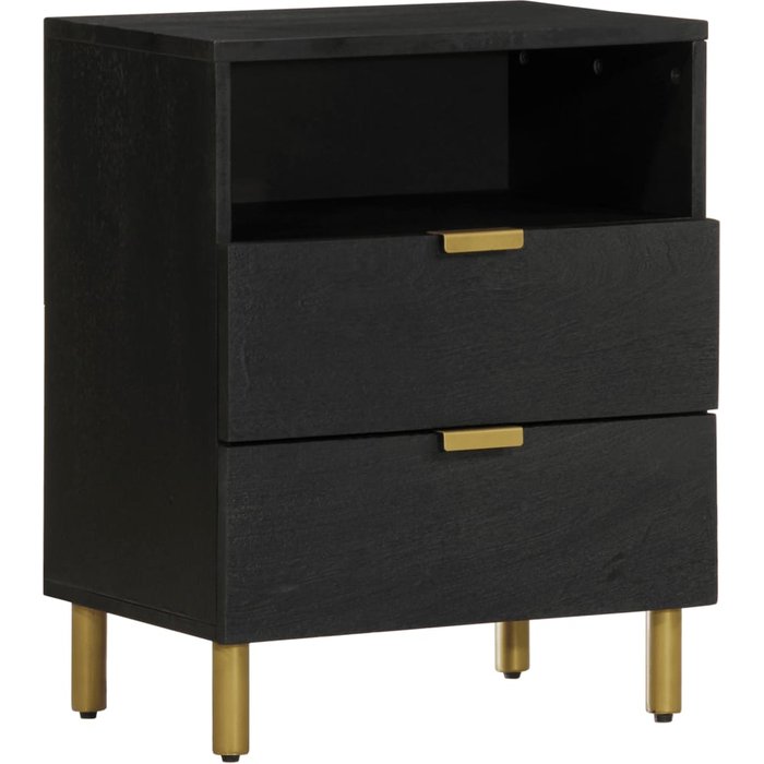 Mesita de noche madera de ingeniería negra 50x33x62 cm