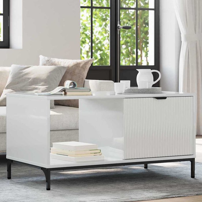 Vidaxl mesa de café brillante 90 x 49 x 46 cm