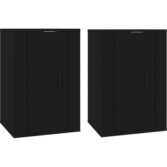 Muebles para tv de pared 2 uds negro 40x34,5x60 cm - comfortxl