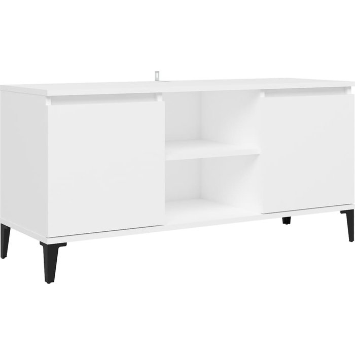 Mueble de tv con patas de metal blanco 103,5x35x50 cm - comfortxl