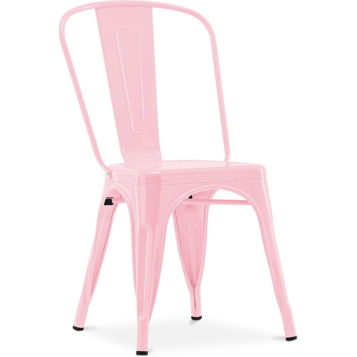 Silla industrial kalax de acero brillo reforzado - gama alta-color rosa claro