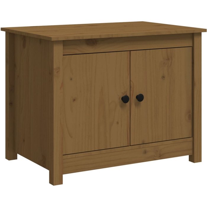 Mesa de centro de madera maciza de pino marrón miel 71x49x55 cm - comfortxl