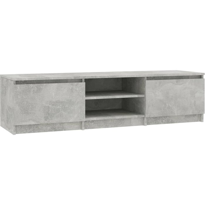 Mueble de tv madera contrachapada gris hormigón 140x40x35,5 cm - comfortxl
