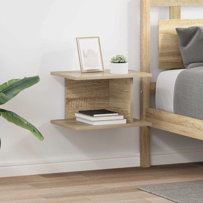 Mesita de noche, 2 piezas, roble sonoma, 40 x 30 x 25 cm