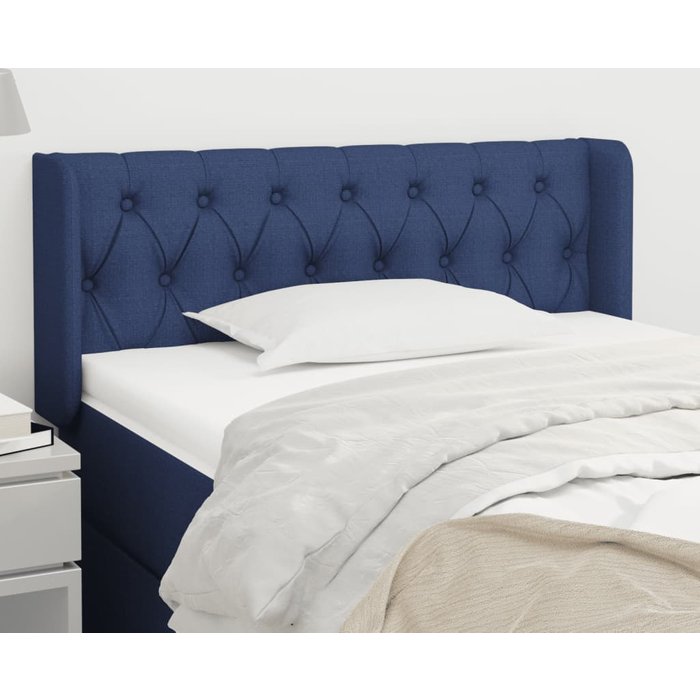 Cabecero con orejas azul 103x16x78/88 cm tela