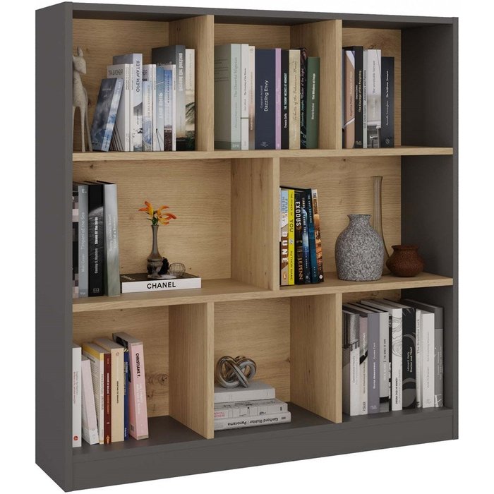 Librería, antracita / roble artisan, 100 x 104 x 24 cm