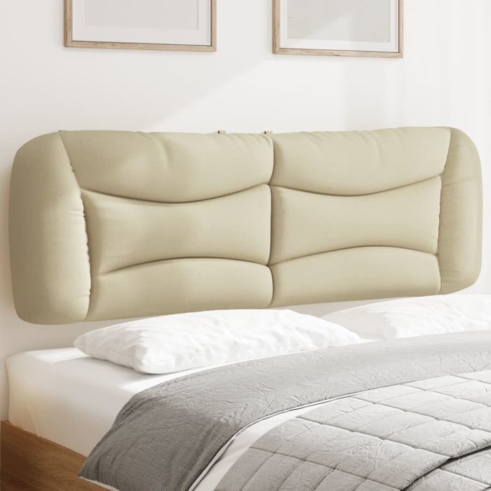 Vidaxl cabecero de cama acolchado tela crema 160 cm