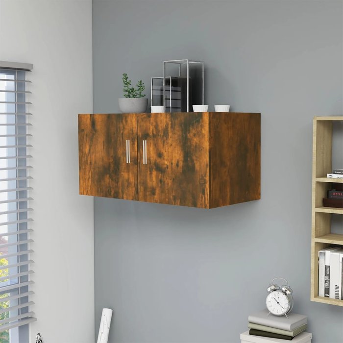 Armario de pared madera de ingeniería roble ahumado 80x39x40 cm - comfortxl