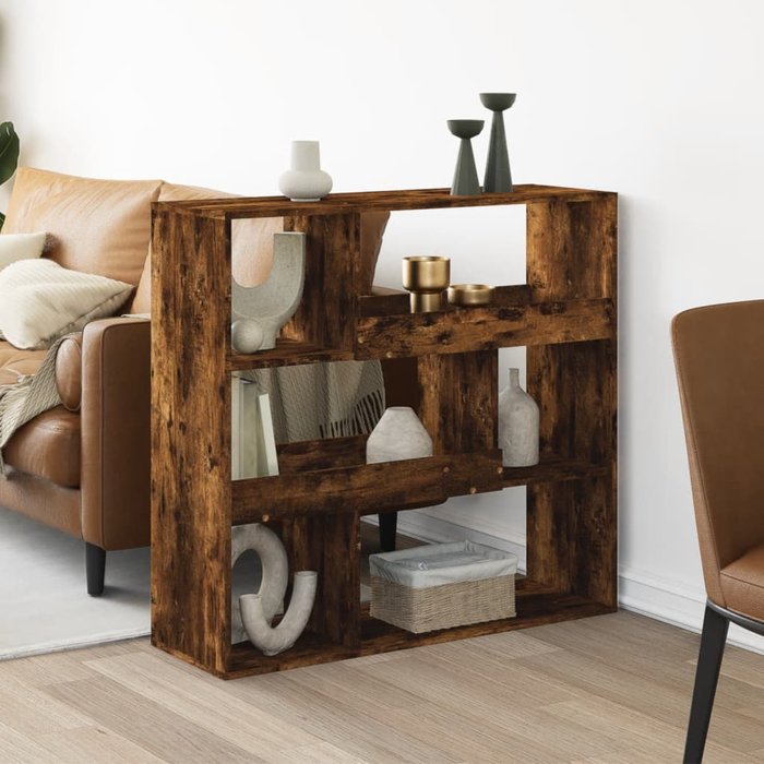 Tabique divisorio de madera de roble ahumado. - pangivo