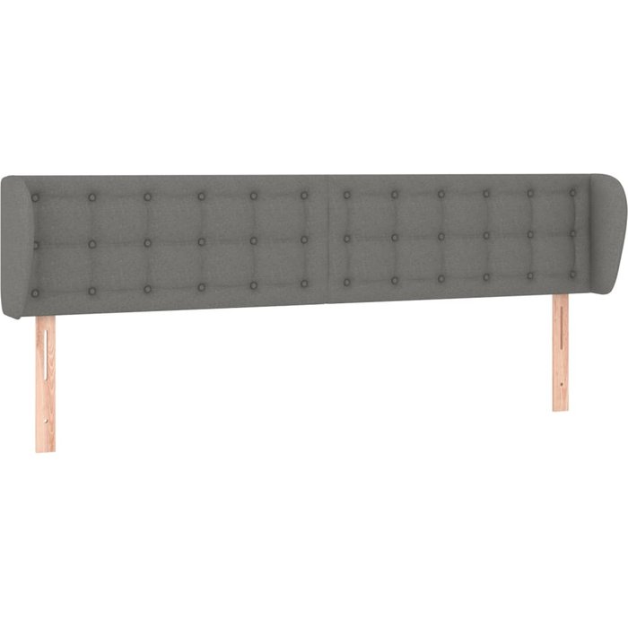 Cabecero cama - mueble cabecero de tela gris oscuro 163x23x78/88 cm