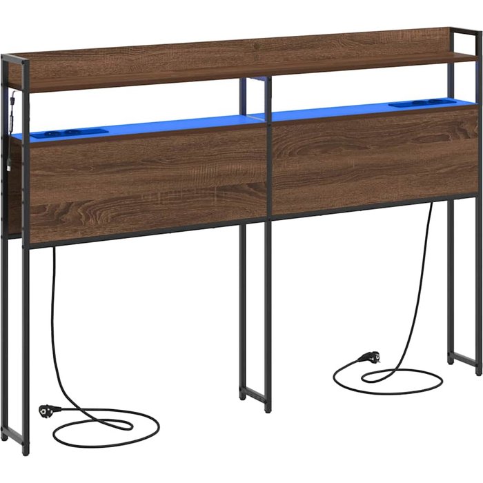 Cabecera de almacenamiento roble marrón 120 cm