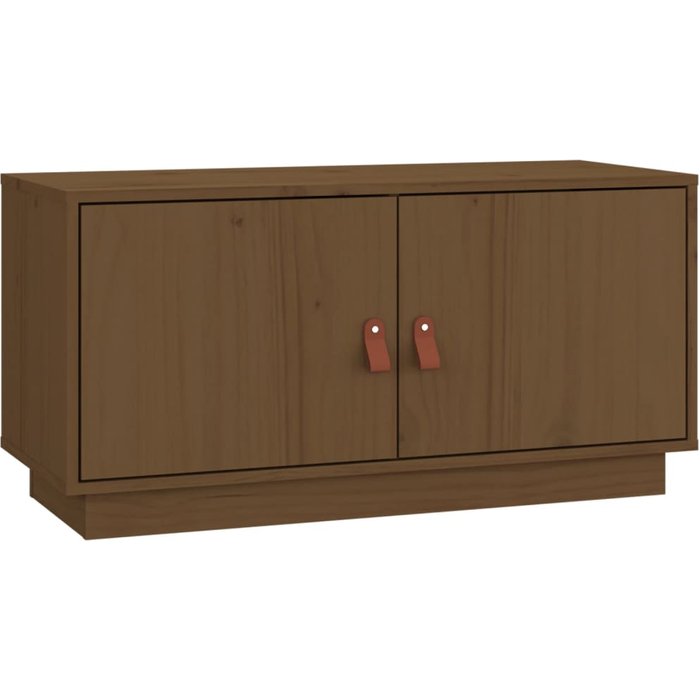 Mueble tv marrón miel 80x34x40 cm madera maciza de pino