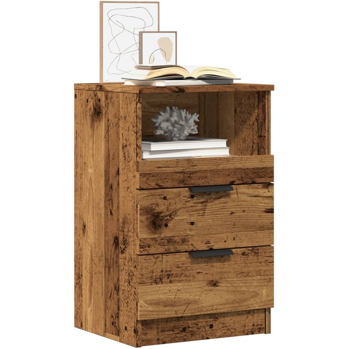 Mesita de noche madera vieja 40x36x65 cm madera contrachapada
