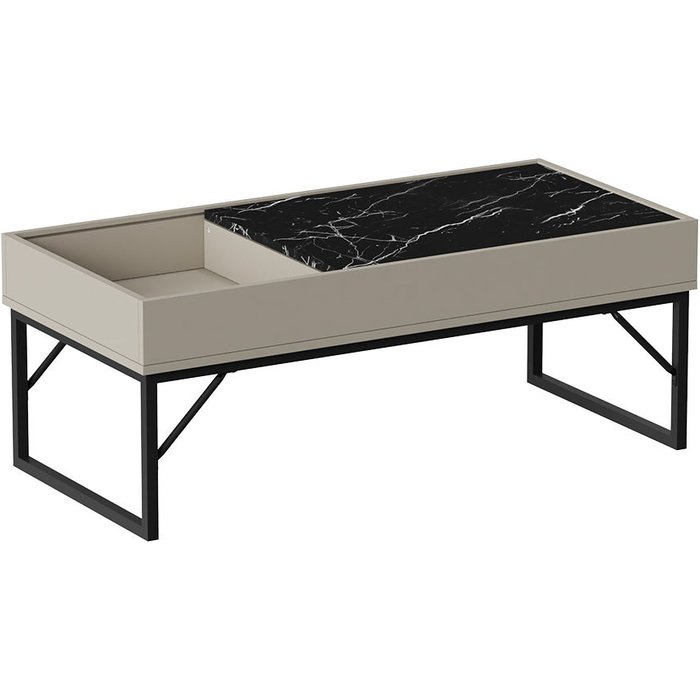 Vicco mesa de centro lunero, crema, 105 x 50 cm