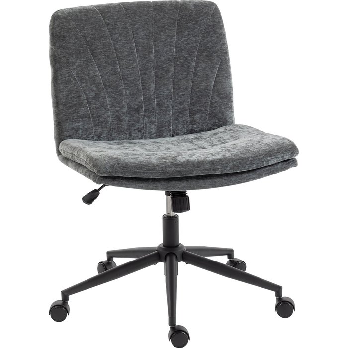 Silla de oficina homcom chenilla gris 62x67x93 cm 921-924v00gy