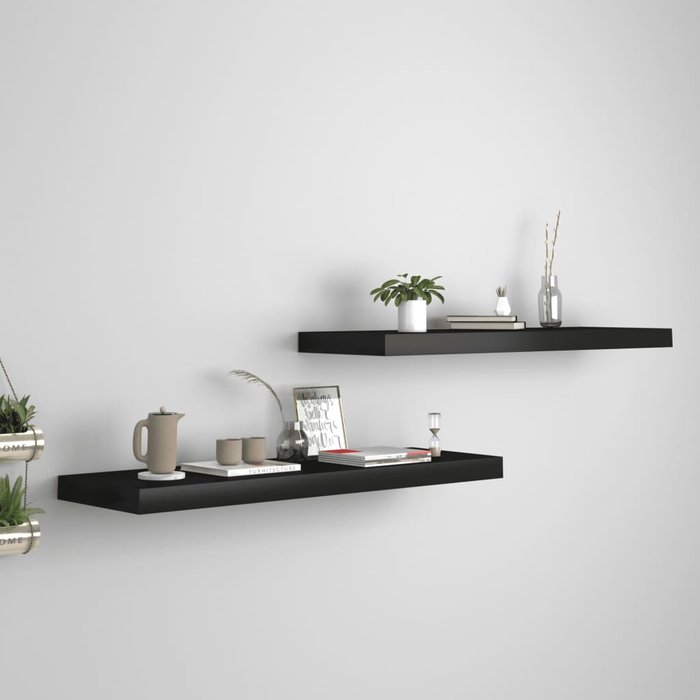 Maison exclusive - estantes flotantes de pared 2 uds mdf negro 80x23,5x3,8 cm