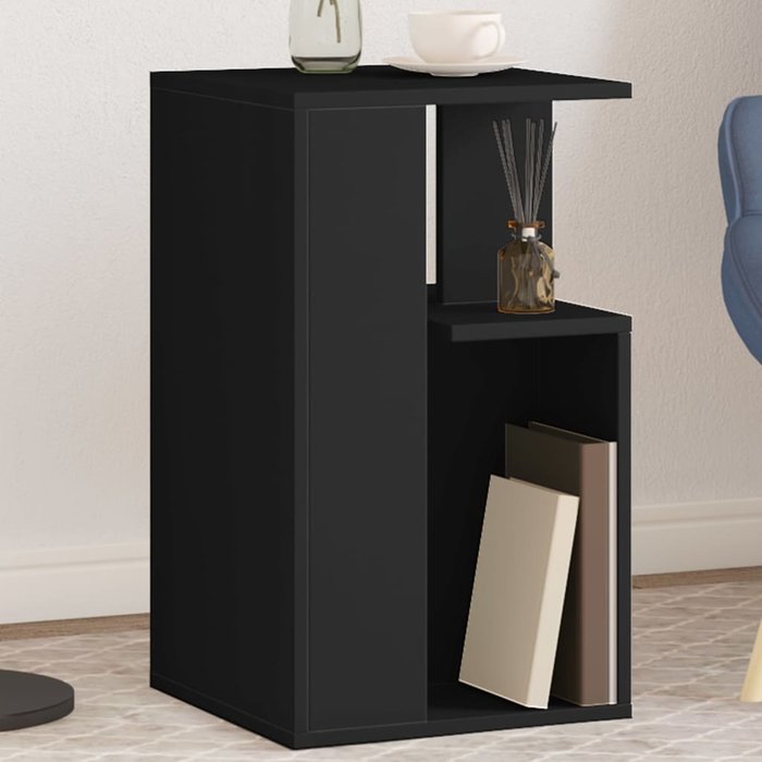 Maison exclusive - mesa auxiliar madera de ingeniería negro 35x35x60 cm