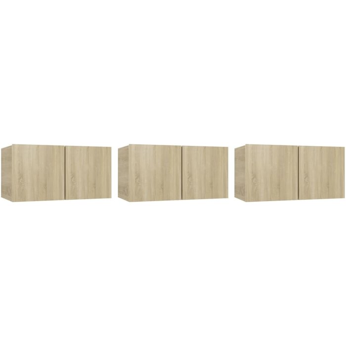 Mueble de salón de 3 piezas de pared roble sonoma 60x30x30 cm - comfortxl