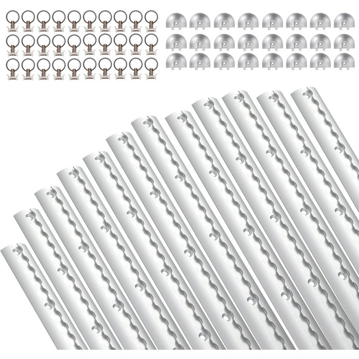 Riel de amarre de aluminio airlin, forma semicircular 1m, anodizado negro