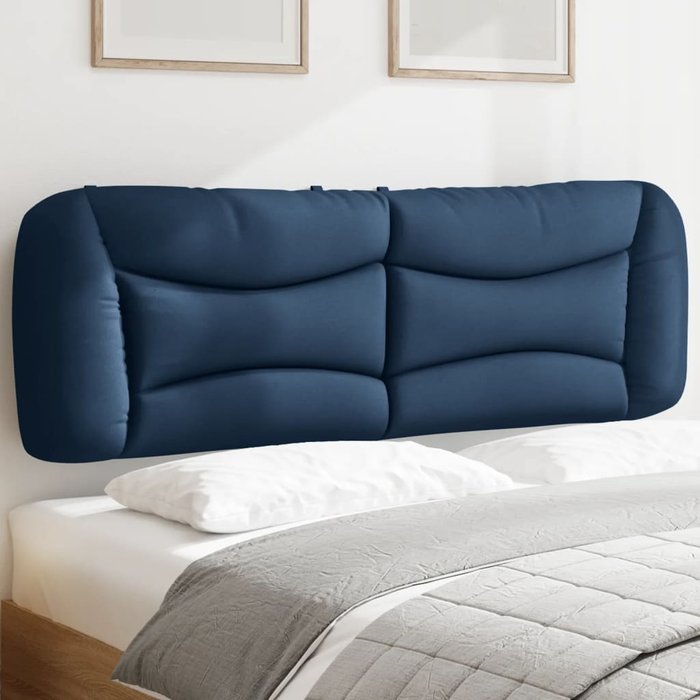 Cabecero de cama acolchado hvar tela azul 160 cm