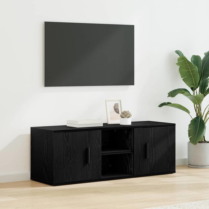Mueble de tv, roble negro, 100 x 31,5 x 35 cm, madera de ingeniería