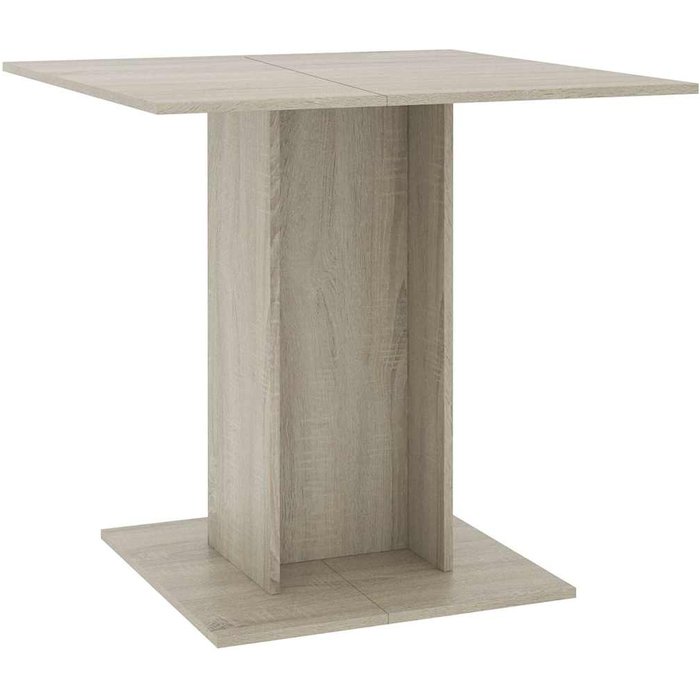 Mesa de comedor de madera contrachapada color roble 80x80x75 cm