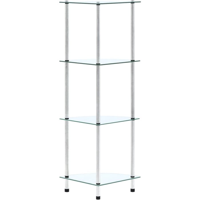 Estantería 4 niveles cristal templado transparente 30x30x100 cm – comfortxl