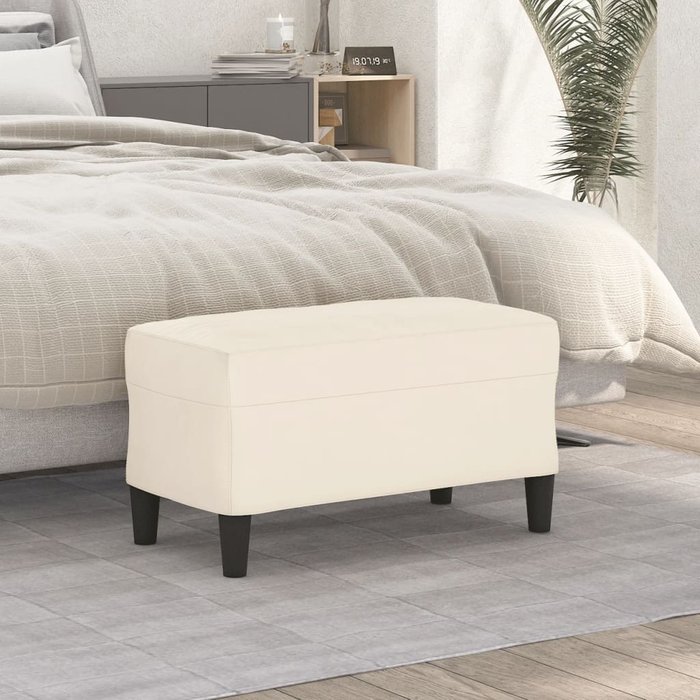 Banco crema 70x35x41 cm terciopelo