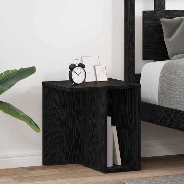 Mesita auxiliar, 2 piezas, roble negro, 37 x 32 x 40 cm