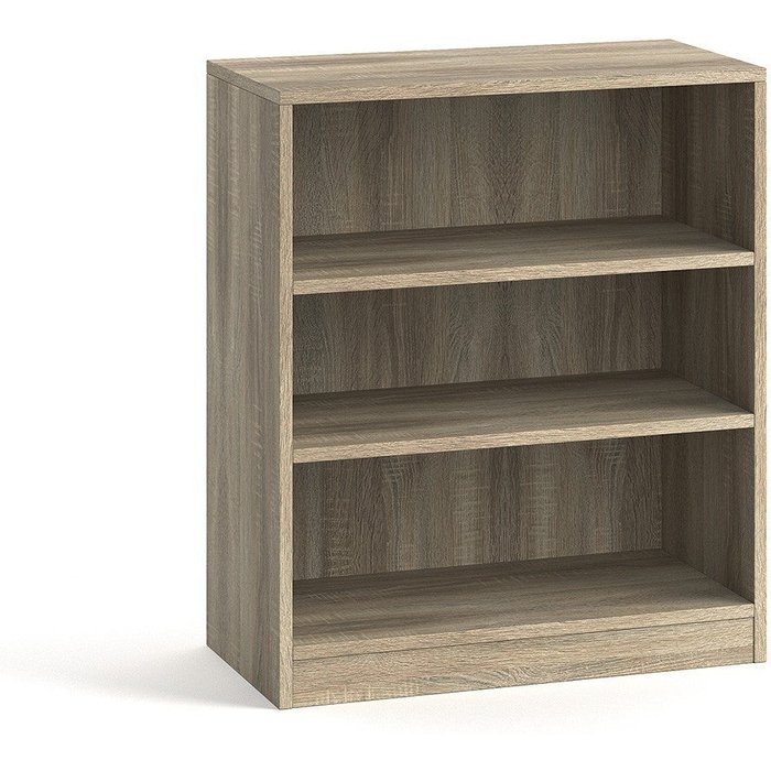 Biblioteca grande de diseño con 2 estantes, color roble claro colección tolly