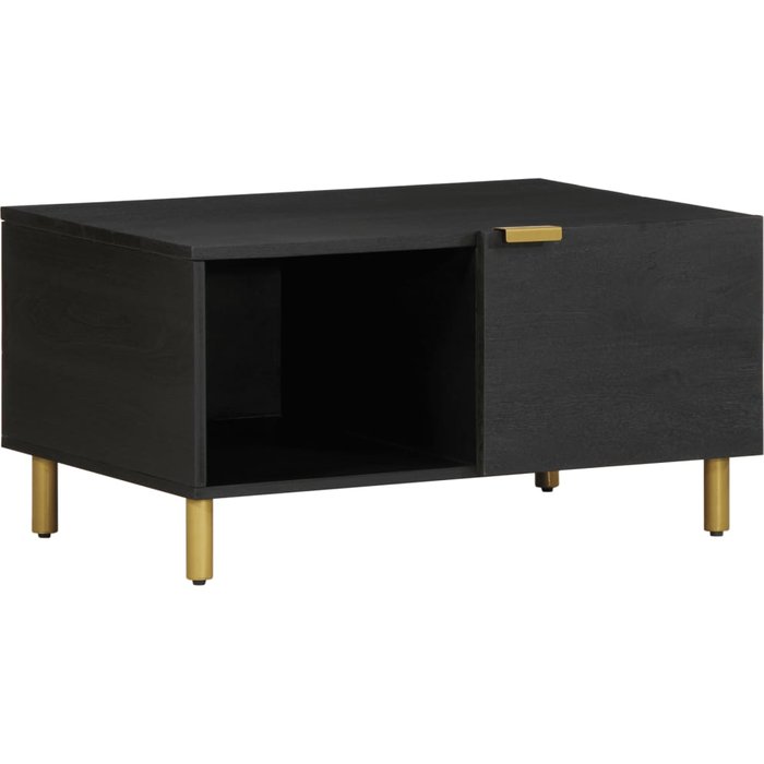 Mesa de centro madera contrachapada negro 80x50x40 cm