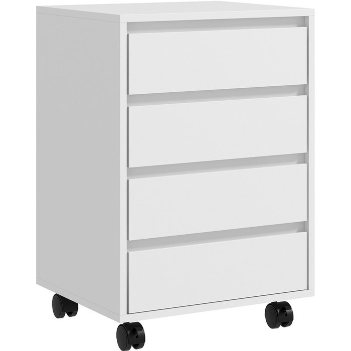 Cajonera de oficina homcom mdf blanco 46x40x65 cm 836-364v00wt