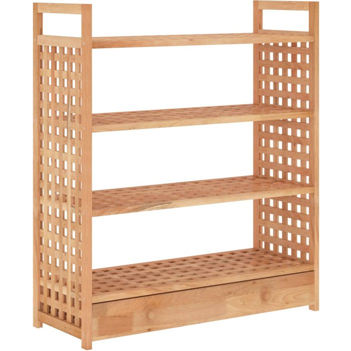 Zapatero con cajón 70 x 27 x 81 cm madera maciza de nogal marrón 02_0043416