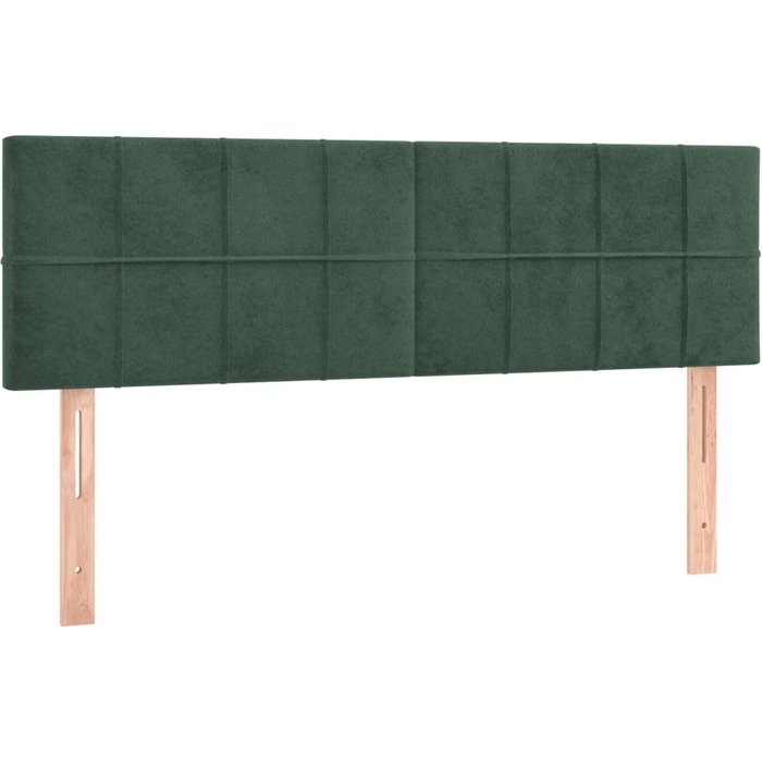 Cabeceros 2 unidades terciopelo verde oscuro 72x5x78/88 cm - comfortxl