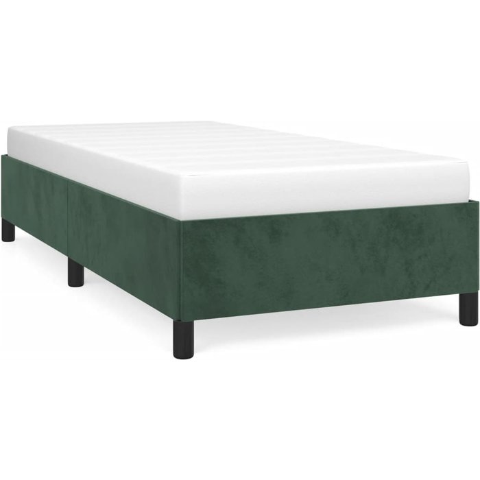 Estructura de cama sin colchón terciopelo verde oscuro 90x190cm — comfortxl