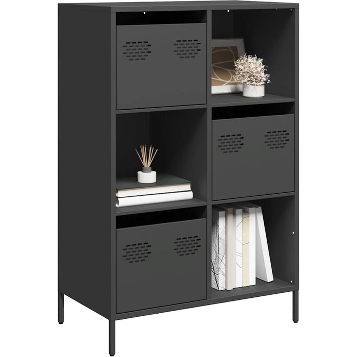 Aparador de acero negro 68x39x103,5 cm vidaxl