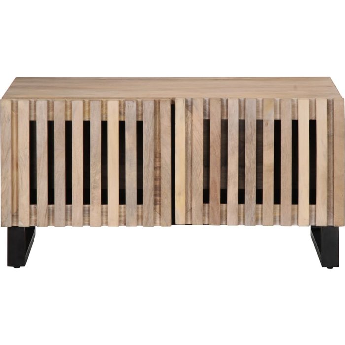 Mesa de centro de madera maciza de mango blanca 80x51x40 cm - comfortxl