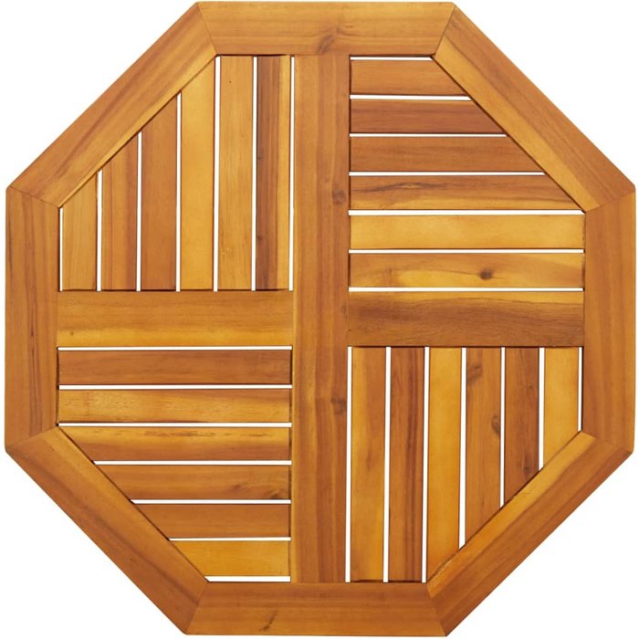 Tablero de mesa octogonal de madera maciza de acacia de 70x70x2 cm.