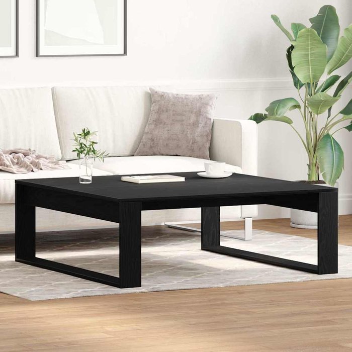 Mesa de centro, roble negro, 100 x 100 x 35 cm, madera de ingeniería.