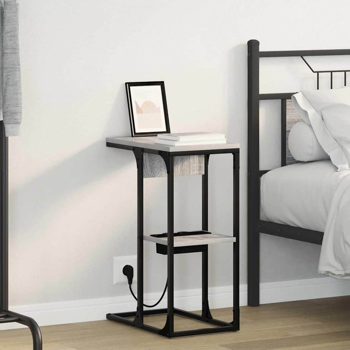 Maison exclusive - armario de noche gris sonoma 41,5 x 26 x 60,5 cm