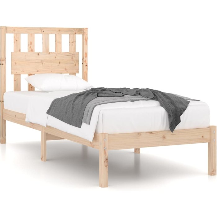 Estructura de cama de madera maciza de pino 90x200 cm — comfortxl