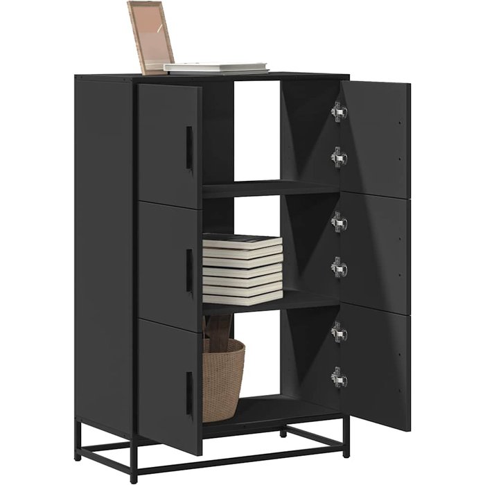 Aparador alto madera de ingeniería y metal 68x35x106,5 cm vidaxl