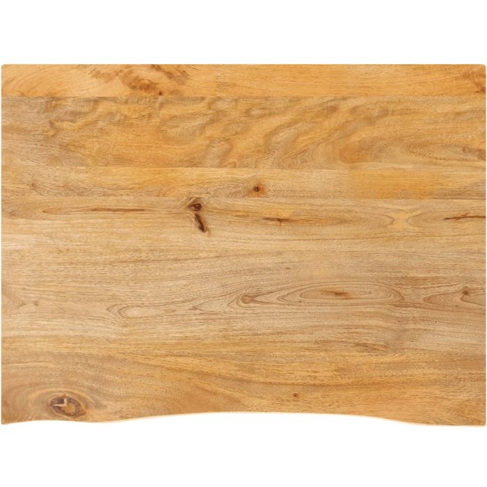 Tablero de mesa con borde natural, 70x60x3,8 cm, madera maciza de mango.
