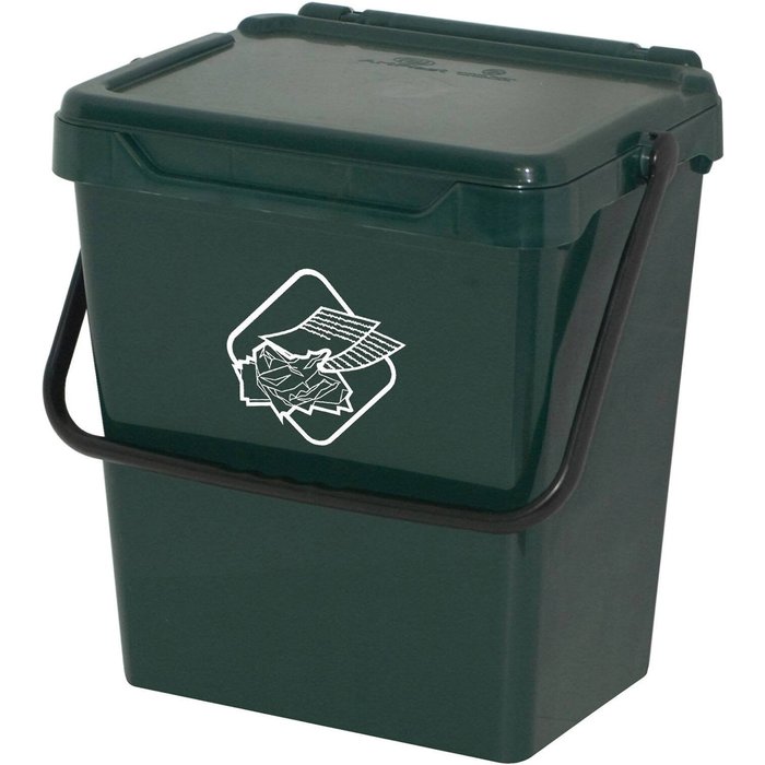 Papelera made in italy, capacidad 38 lt, 40x31x39h cm verde - foscas