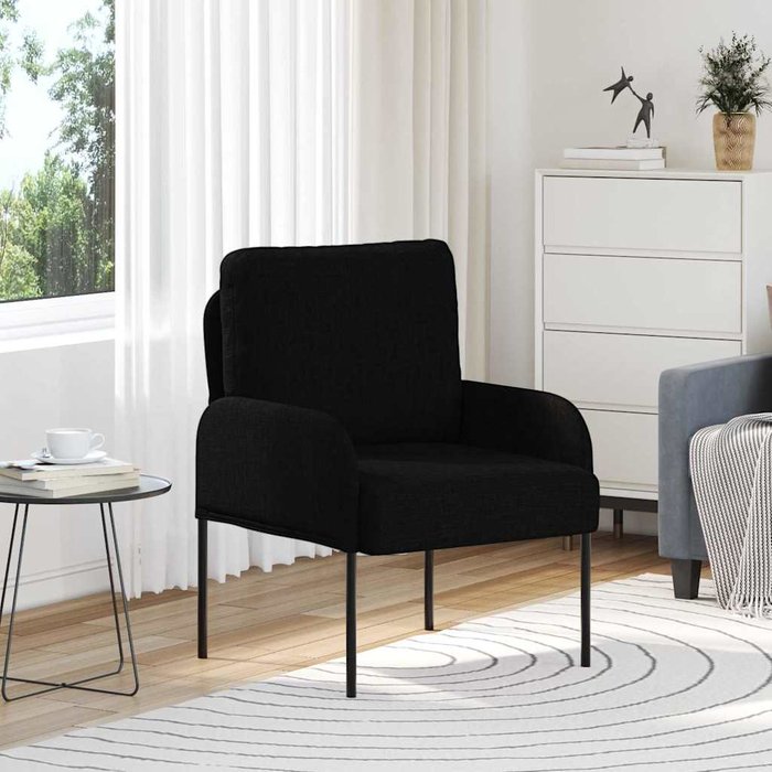 Sofás con cojín 55cm negro madera contrachapada vidaxl
