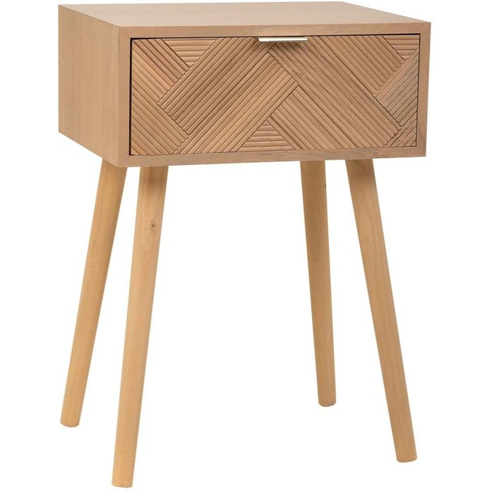 Mesita de madera de 1 cajon marron 45x34x64