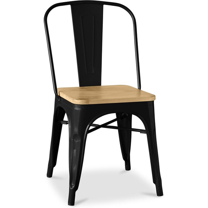 Silla bistrot metalix cuadrado de madera - metal