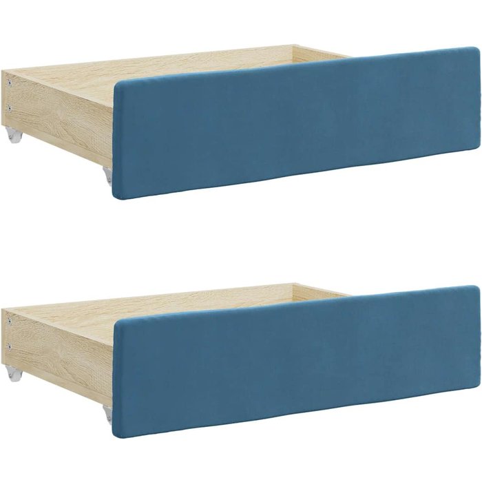 Cajones de cama 2 uds madera de ingeniería y terciopelo azul cfw10710