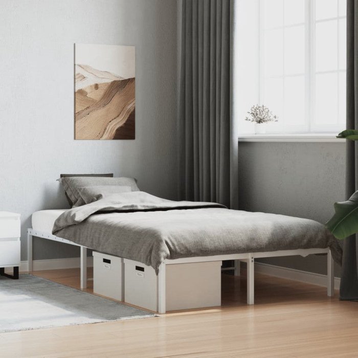 Estructura de cama de metal blanca 120x190 cm vidaxl