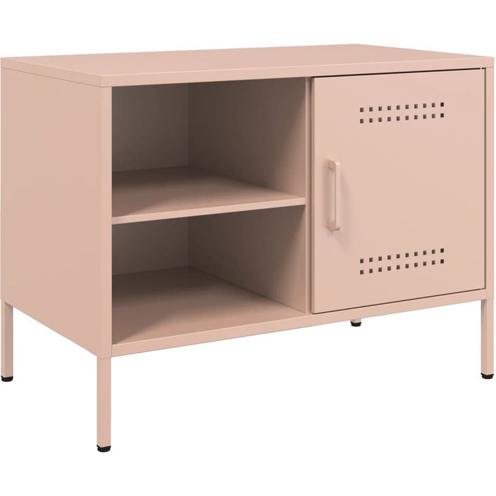 Mueble tv | mueble de salón acero rosa 68x39x50,5 cm cfw69088